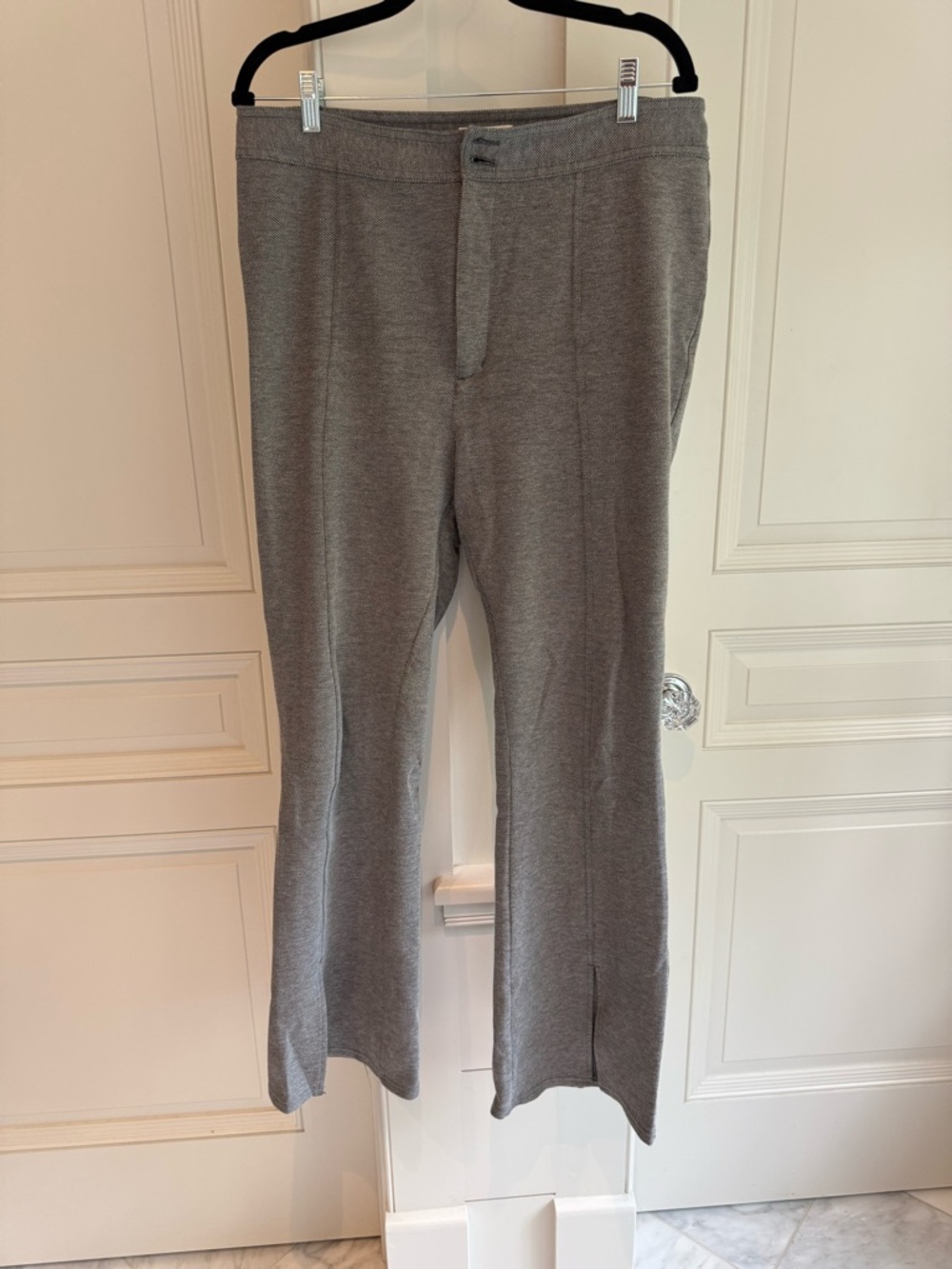 Anthropologie Maeve Heather Gray slacks with Hem Slits size 14